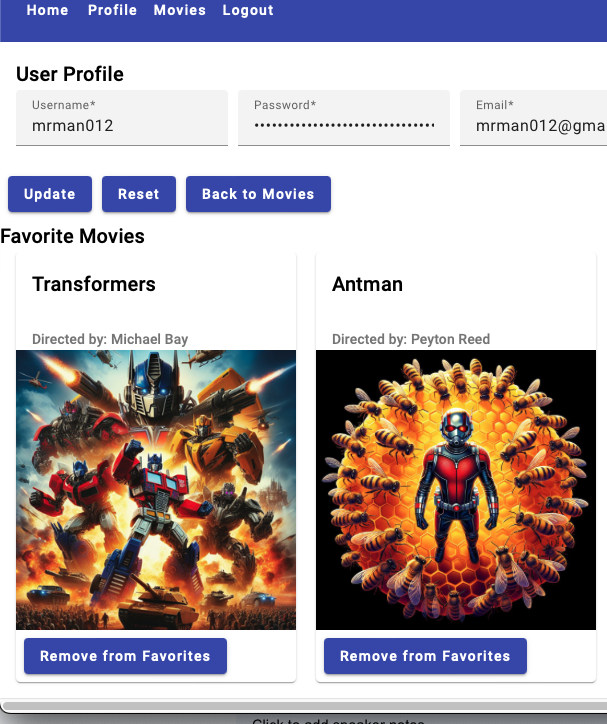 Angular Movie App screenshot